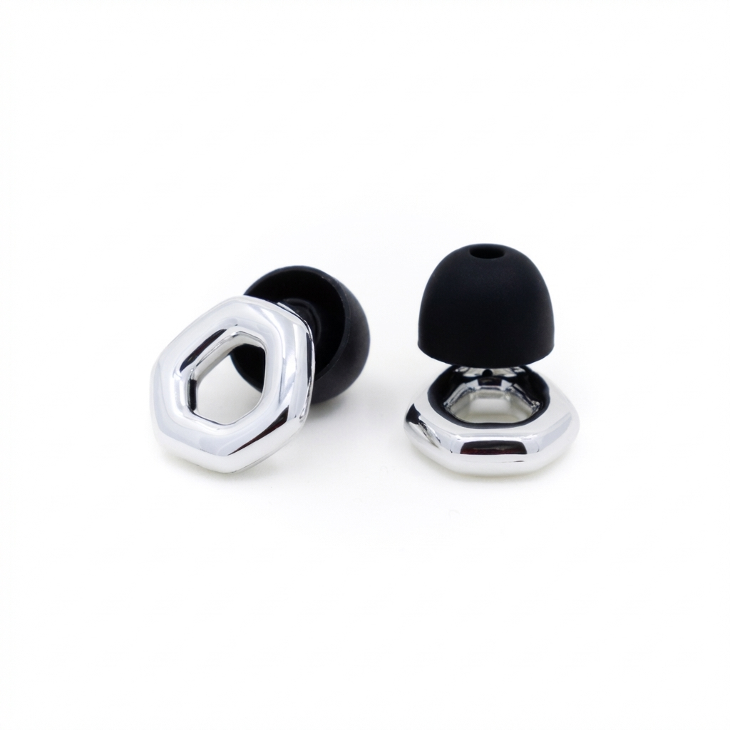 Oh Relief The Hex earplugs in So Silver