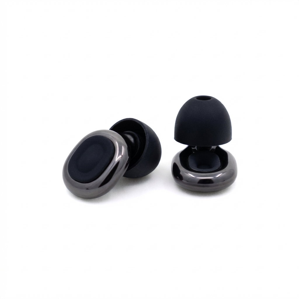 Oh Relief The Oval earplugs in Smoked Chrome